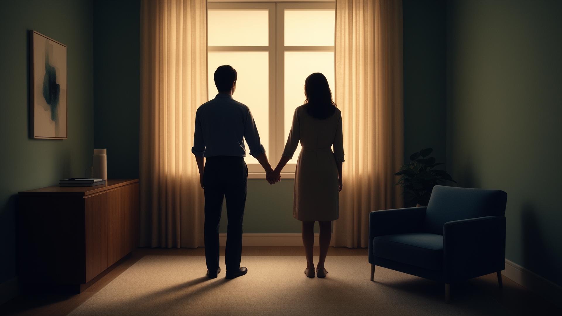 Marriage counseling session in a calm therapy office