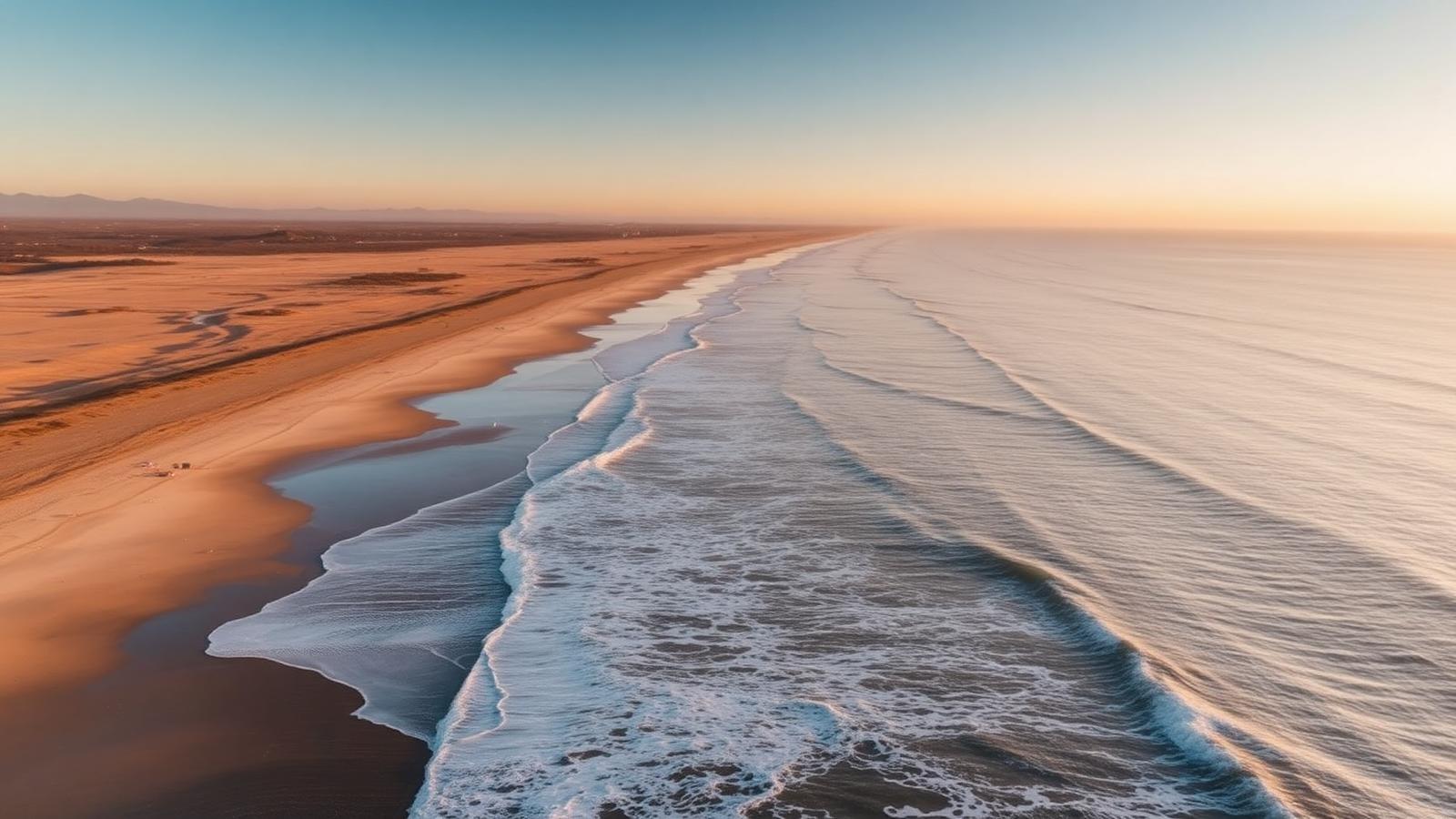 Southern California coastline at golden hour